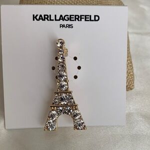 Karl Lagerfeld Gold and Silver Eiffel Tower Pin
